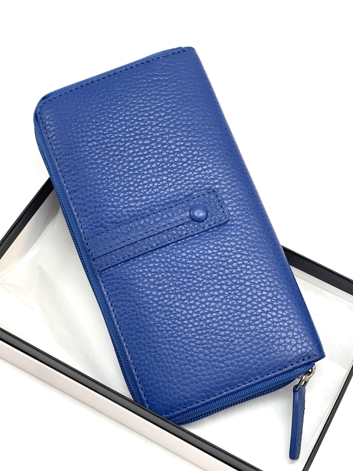 HE367 Royal Blue Strap Zip Around Wallet