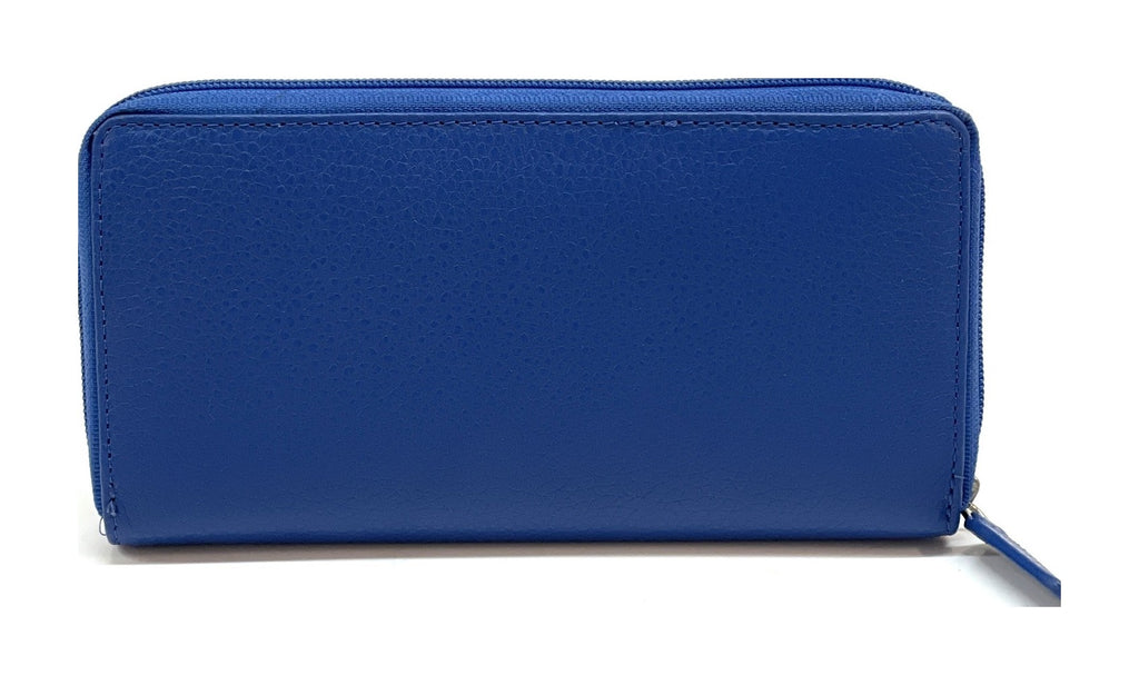 HE367 Royal Blue Strap Zip Around Wallet