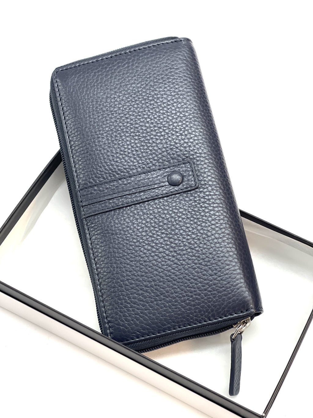 HE368 Navy Strap Zip Around Wallet