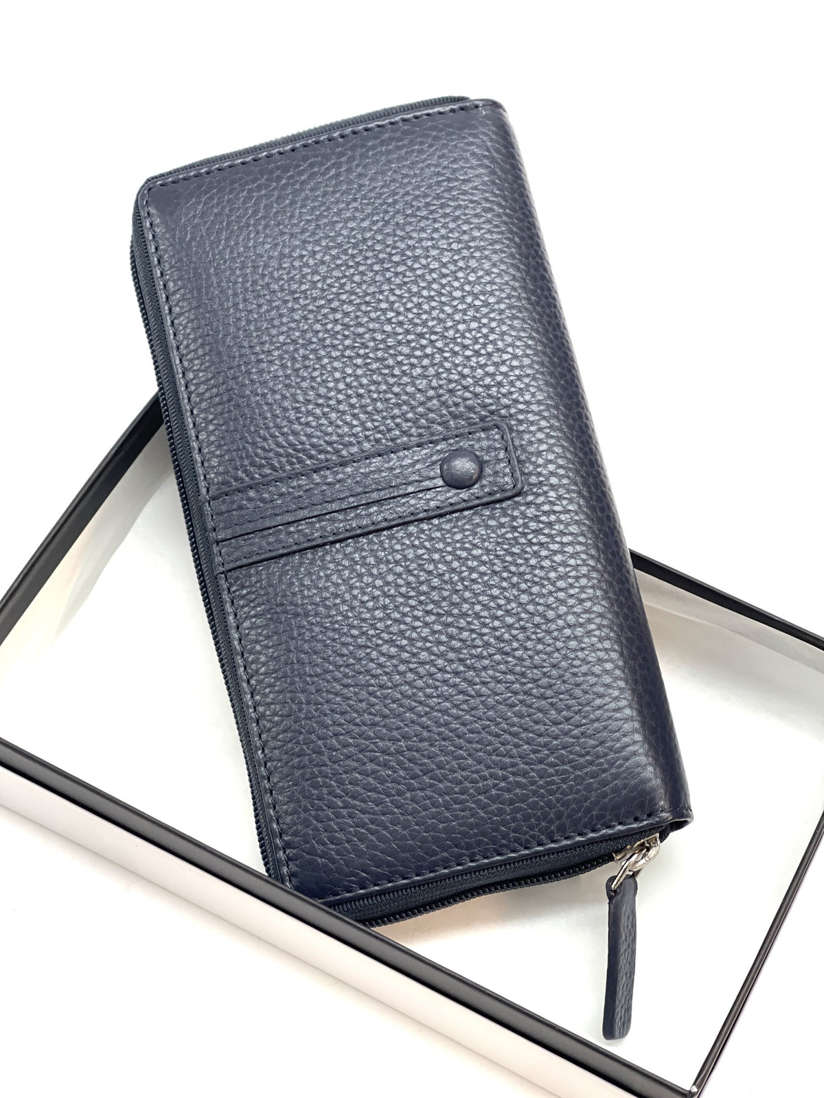 HE368 Navy Strap Zip Around Wallet
