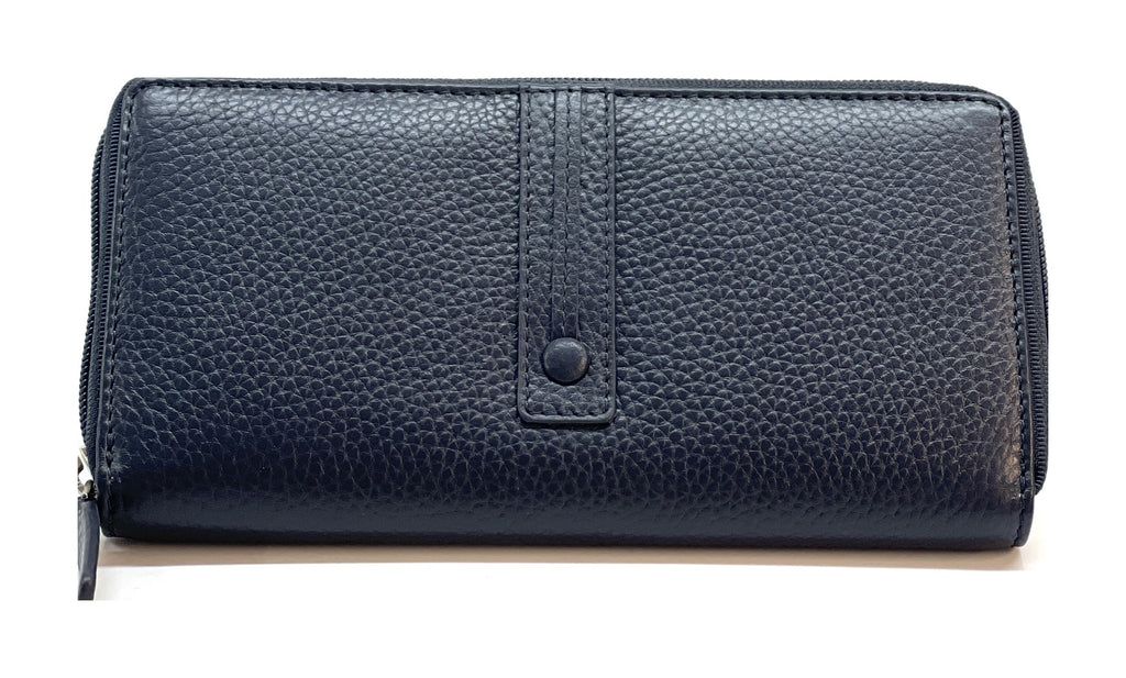 HE368 Navy Strap Zip Around Wallet