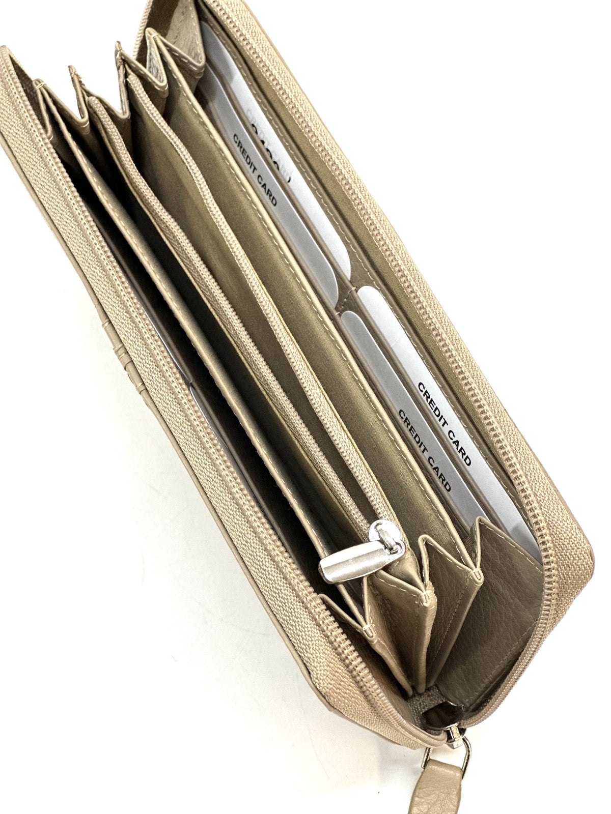 HE370 Taupe Strap Zip Around Wallet