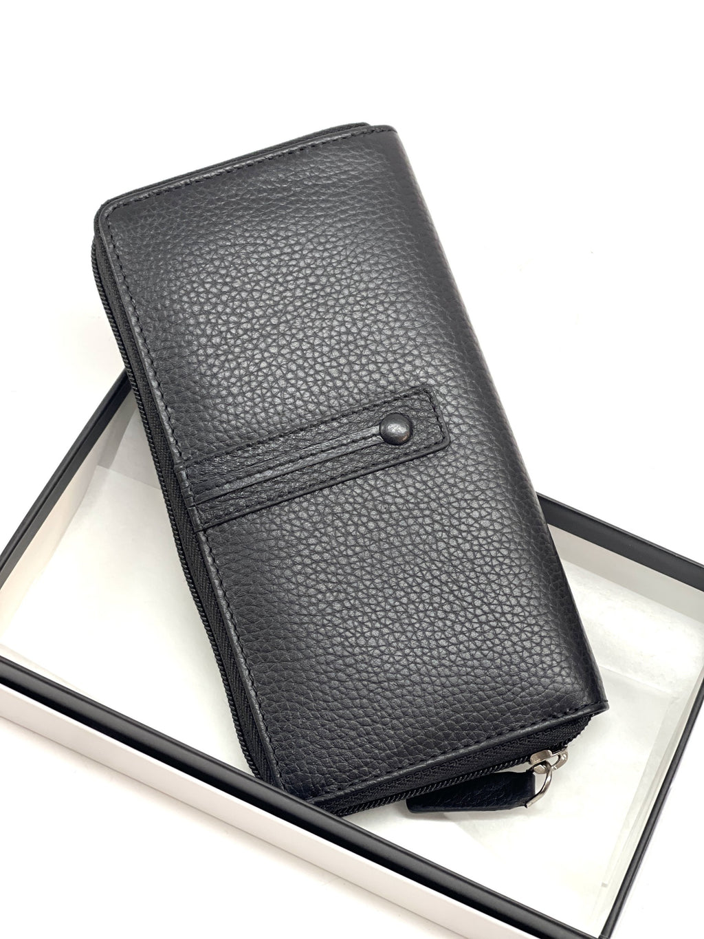 HE372 Black Strap Zip Around Wallet