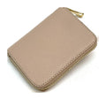 HE374 Nude Taupe Compact Leather Zip Wallet