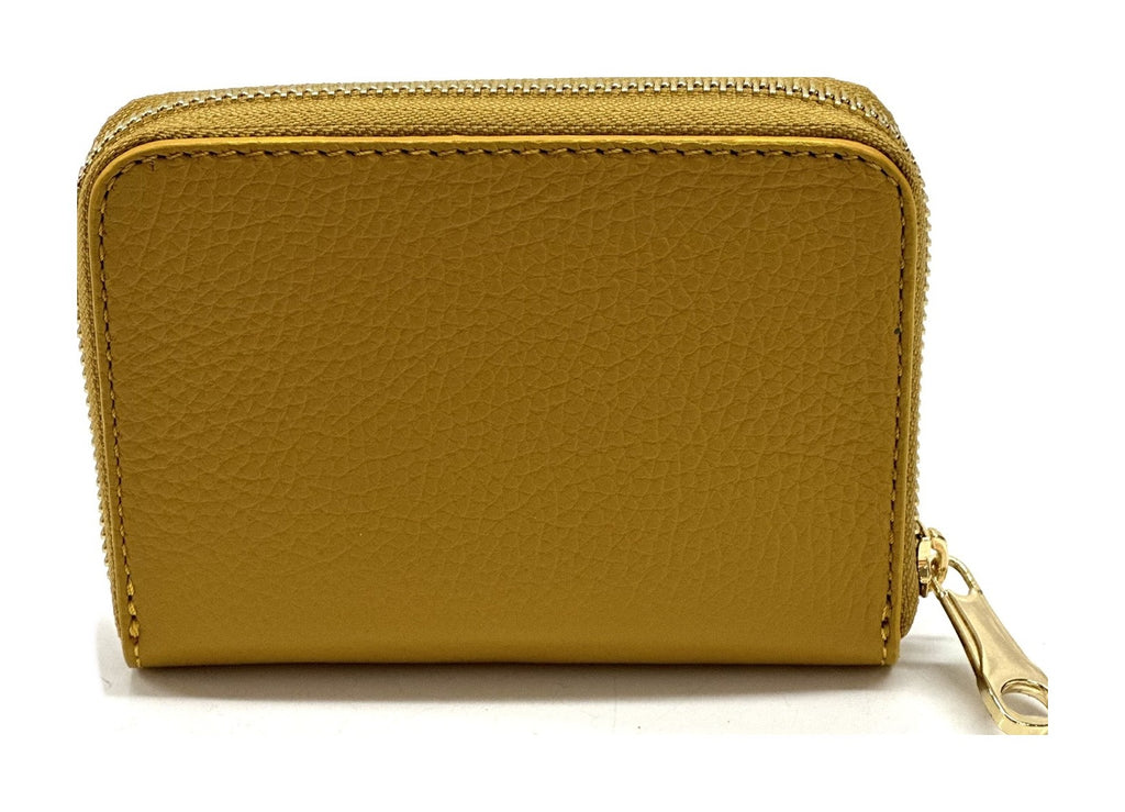 HE375 Mustard Compact Zip Wallet