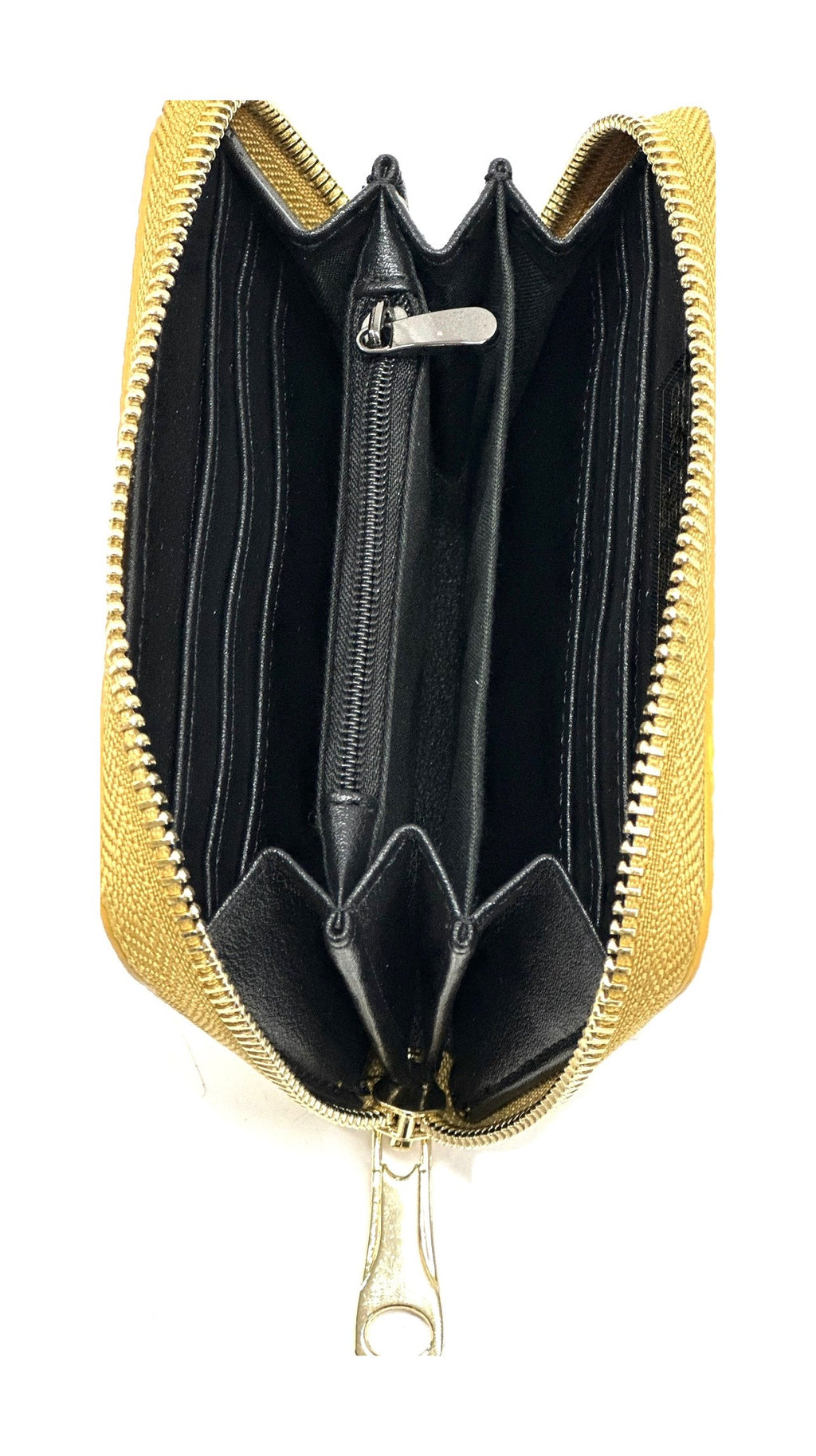 HE375 Mustard Compact Zip Wallet