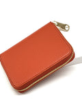 HE376 Burnt Orange Compact Leather Zip Wallet