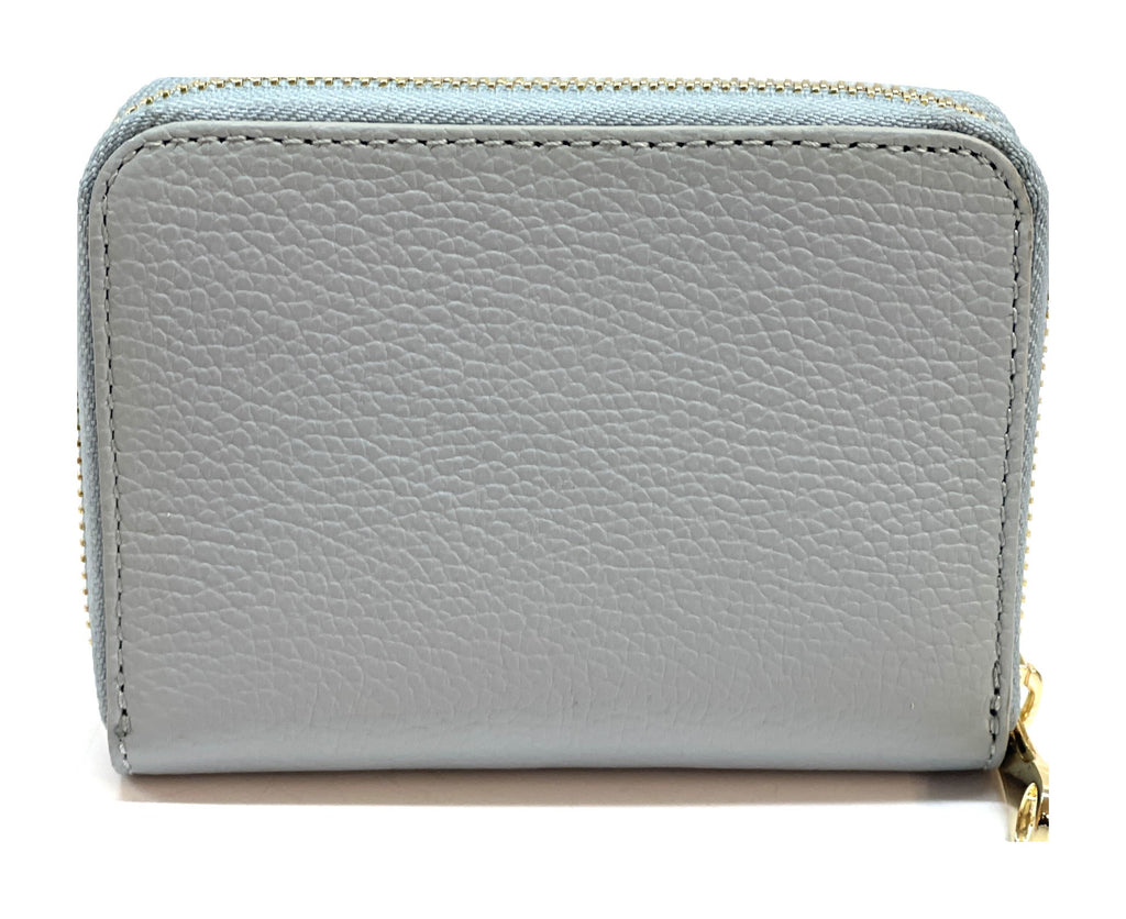 HE378 Pale Grey Blue Compact Zip Wallet