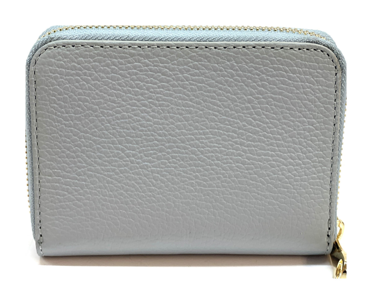 HE378 Pale Grey Blue Compact Zip Wallet