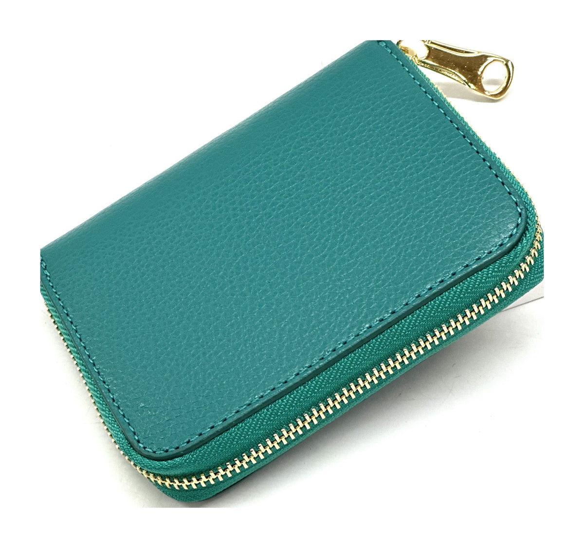 HE379 Teal Green Compact Zip Wallet
