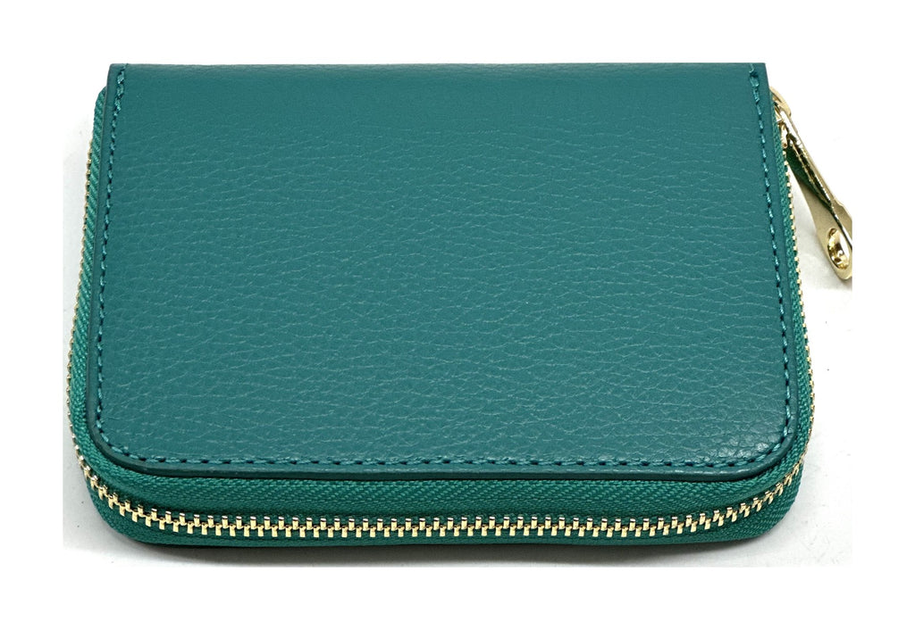 HE379 Teal Green Compact Zip Wallet