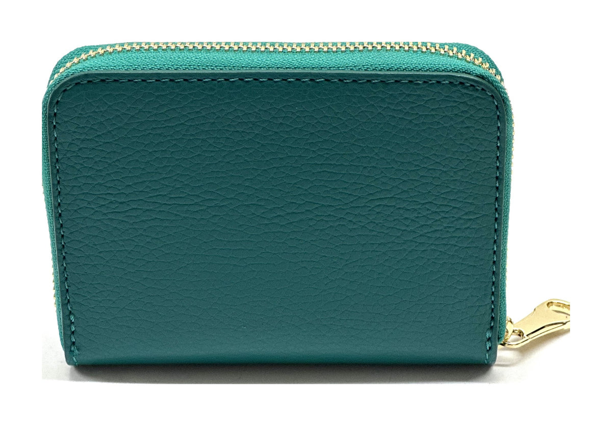 HE379 Teal Green Compact Zip Wallet