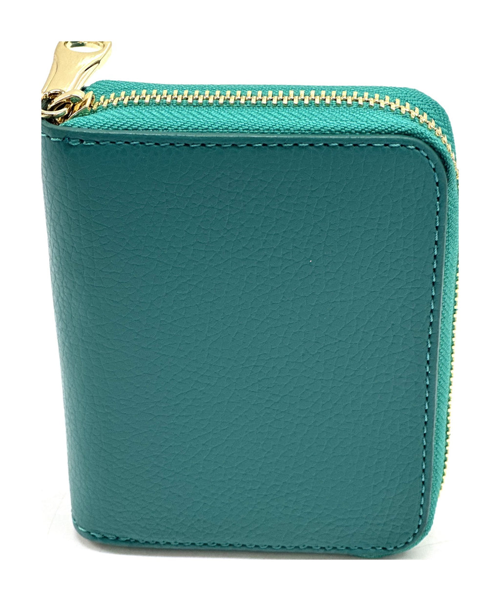 HE379 Teal Green Compact Zip Wallet