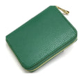 HE380 Green Compact Leather Zip Wallet