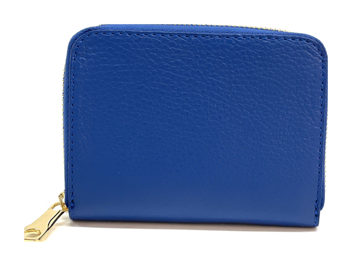HE381 Royal Blue Compact Zip Wallet
