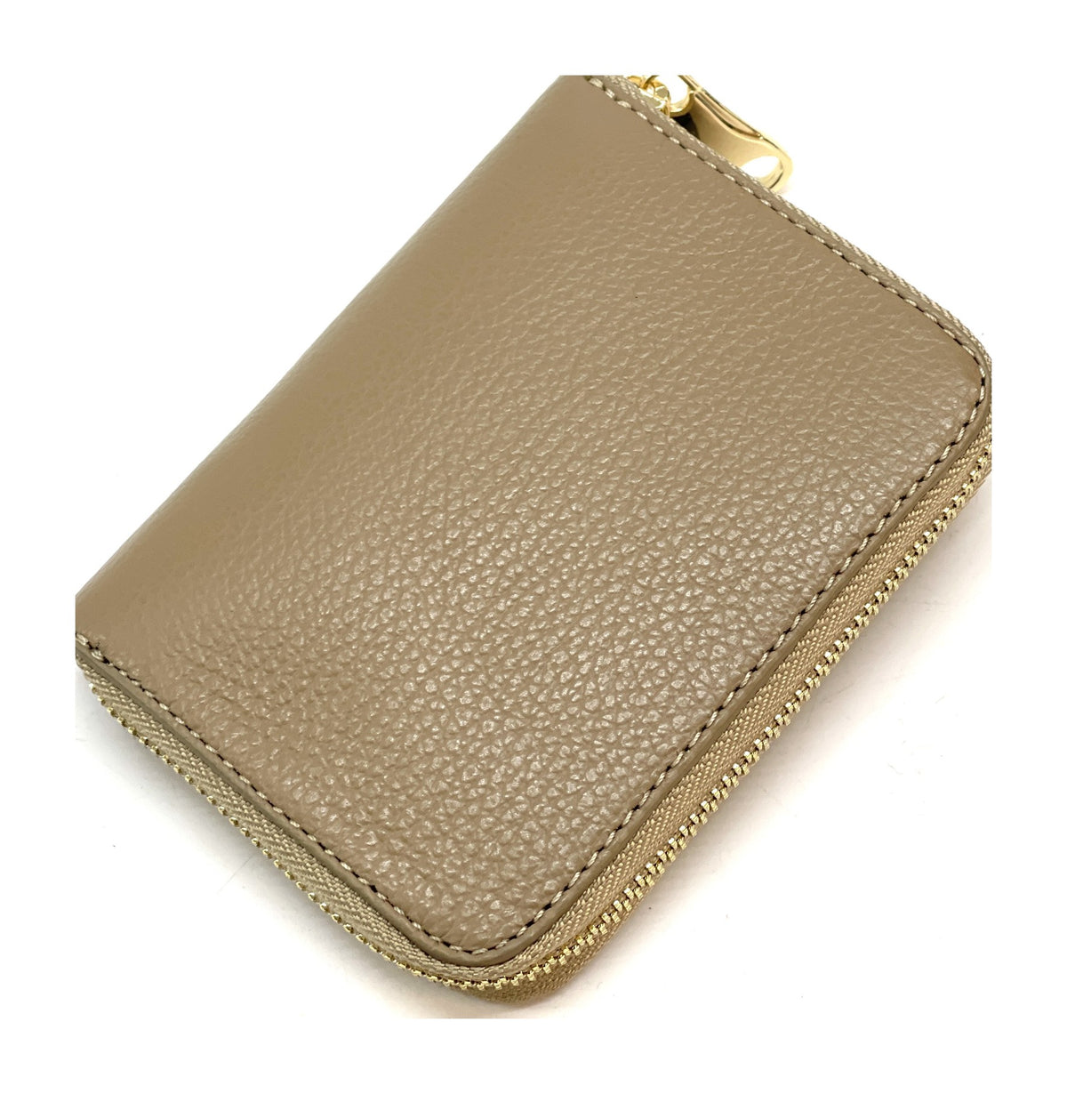HE382 Taupe Compact Zip Wallet