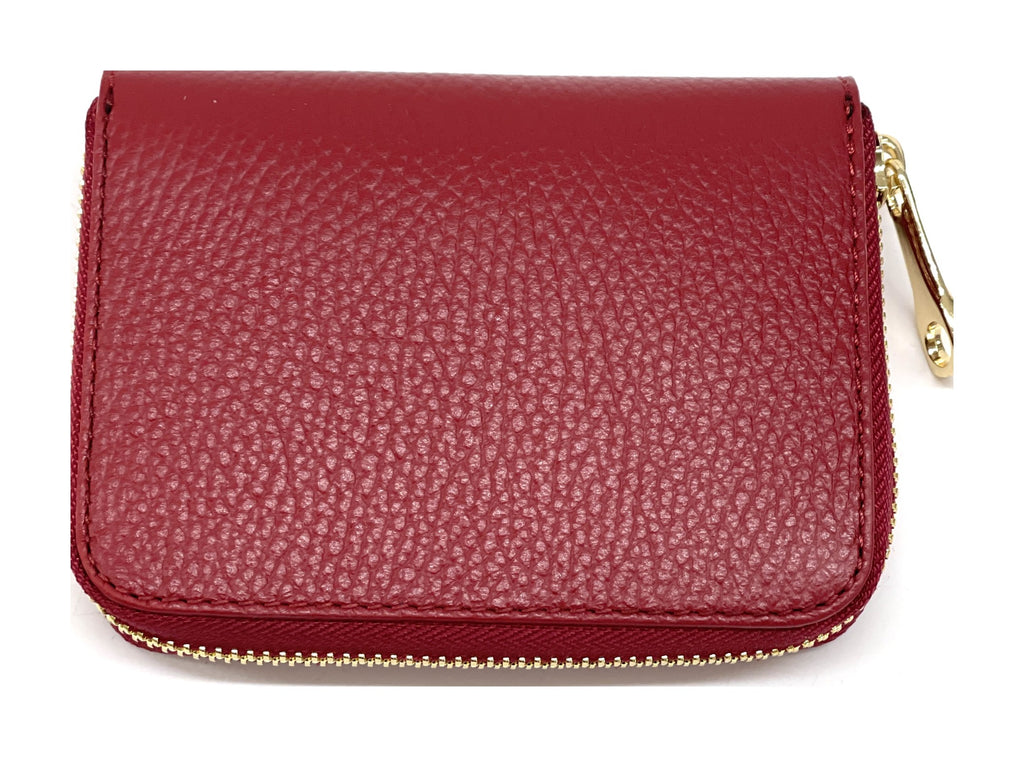 HE384 Red Compact Zip Wallet