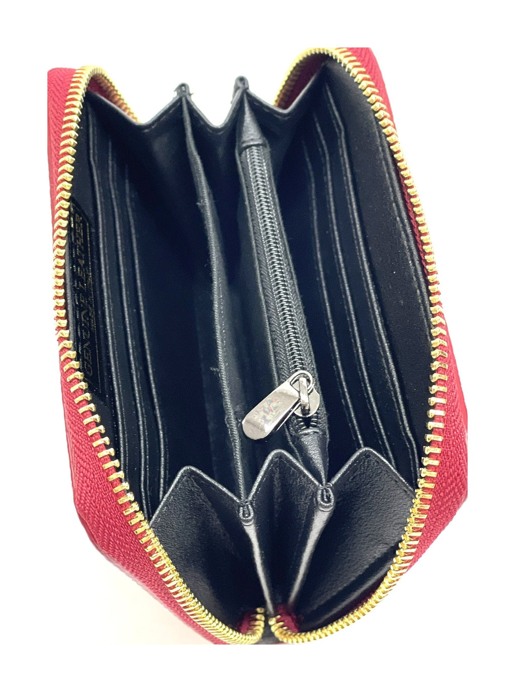 HE384 Red Compact Zip Wallet