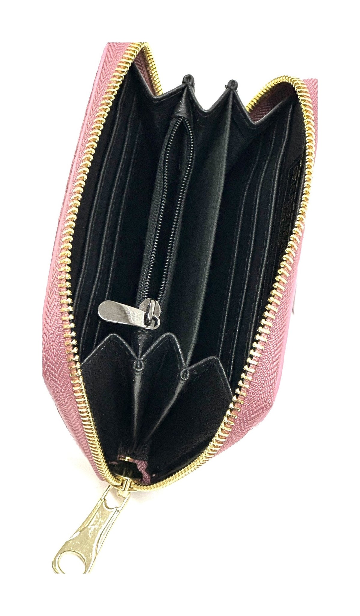 HE386 Dusty Rose Compact Zip Wallet