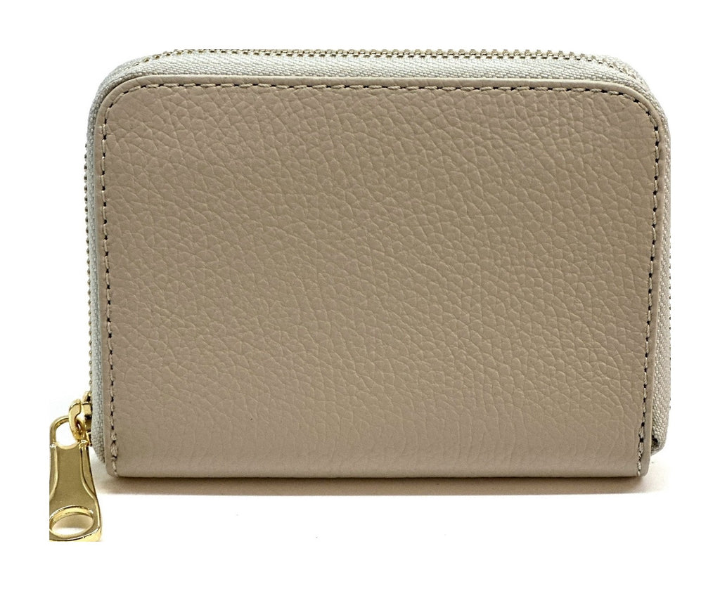 HE389 Pearl Grey Compact Zip Wallet