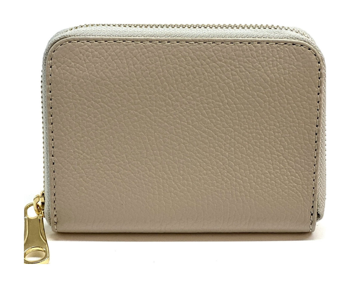 HE389 Pearl Grey Compact Zip Wallet
