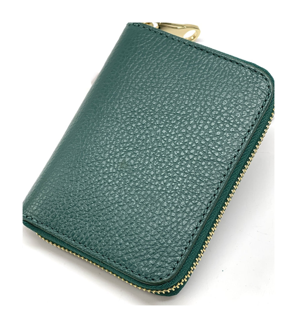 HE390 Peacock Green Compact Zip Wallet