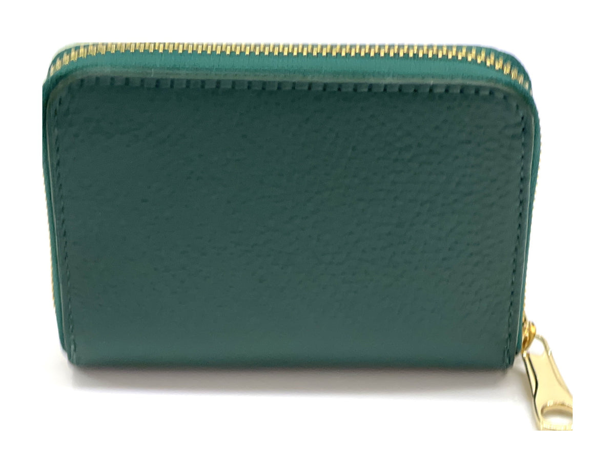 HE390 Peacock Green Compact Zip Wallet