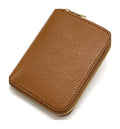 HE391 Cognac Compact Zip Wallet