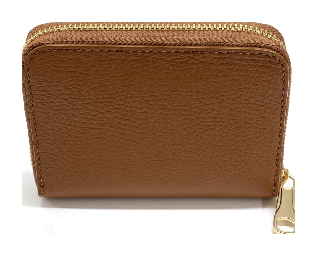 HE391 Cognac Compact Zip Wallet