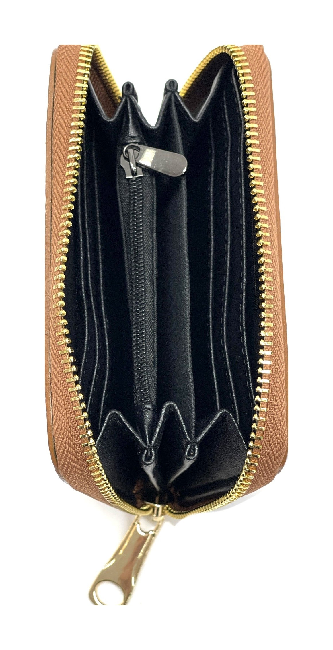 HE391 Cognac Compact Zip Wallet