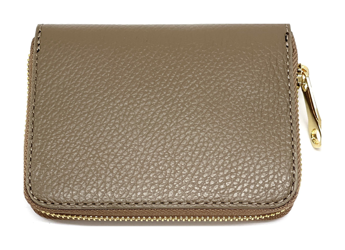HE393 Dark Taupe Compact Zip Wallet