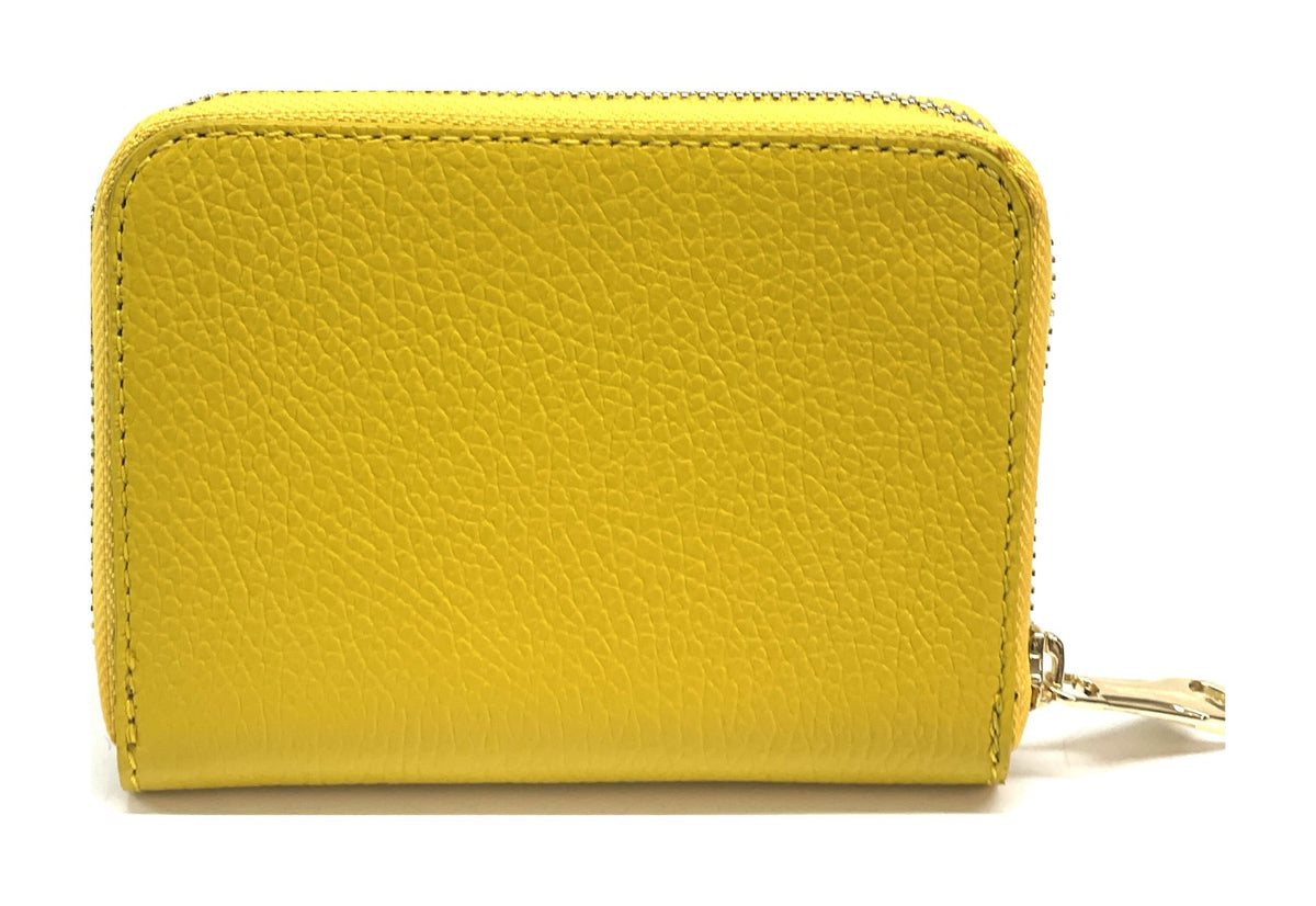 HE395 Yellow Compact Zip Wallet