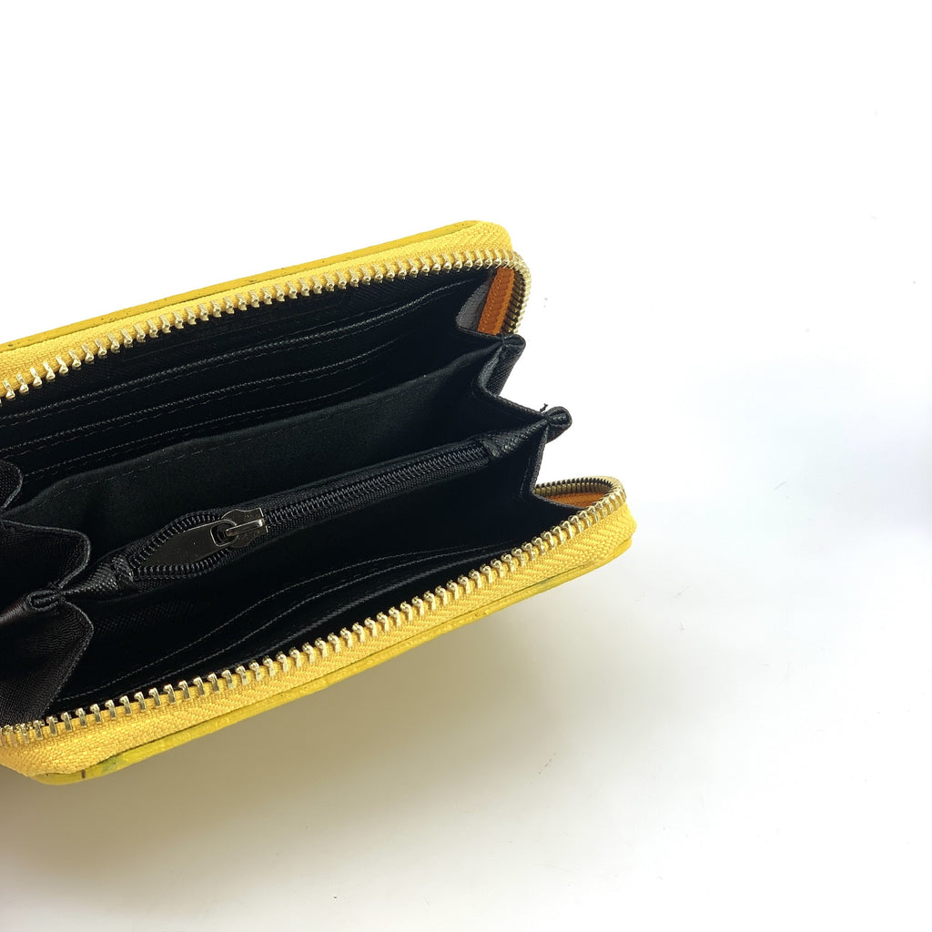 HE395 Yellow Compact Zip Wallet