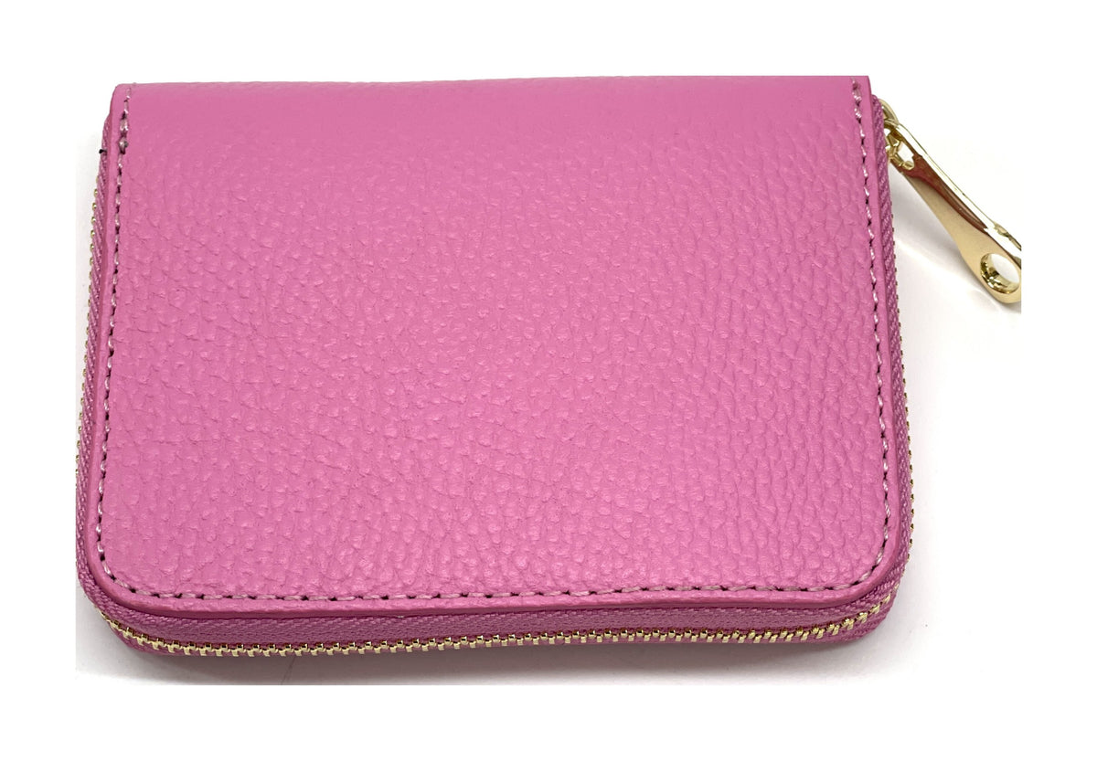 HE396 Hot Pink Compact Zip Wallet