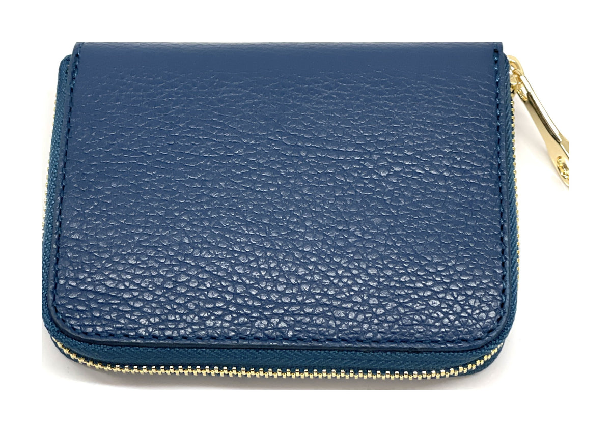 HE397 Petrol Blue Compact Zip Wallet