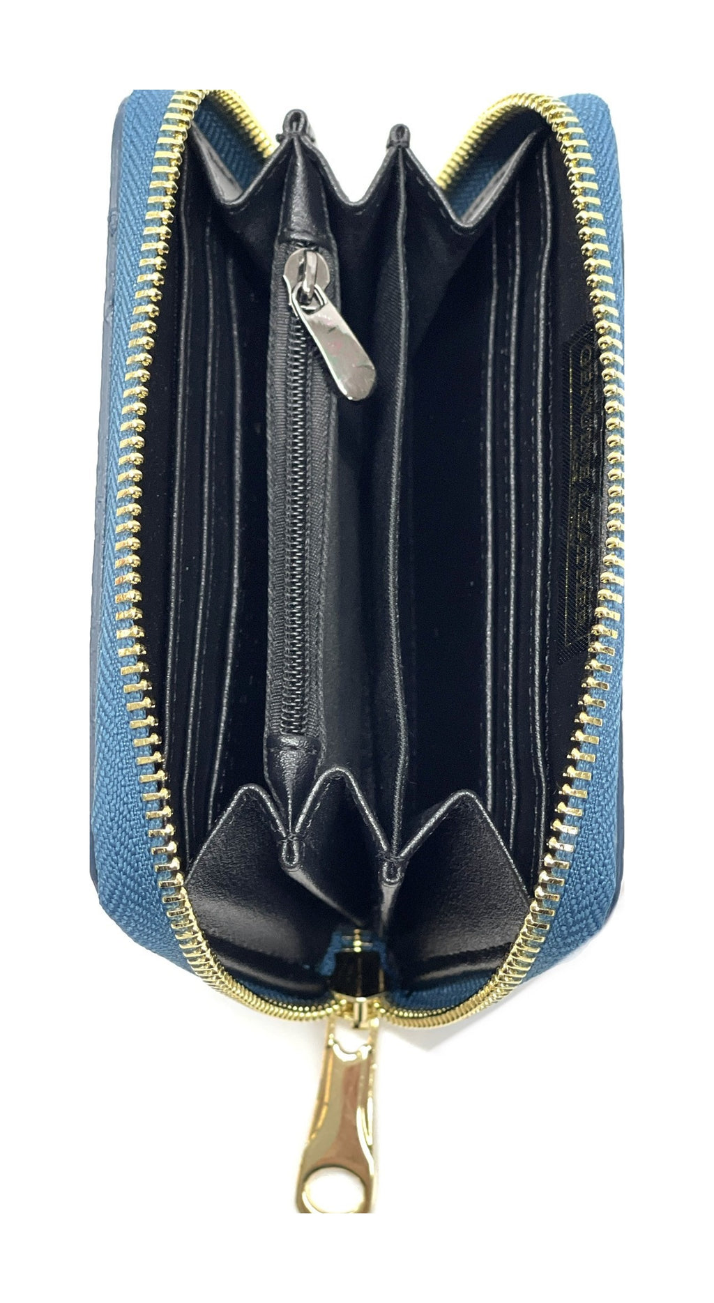 HE397 Petrol Blue Compact Zip Wallet