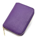 HE399 Purple Compact Zip Wallet