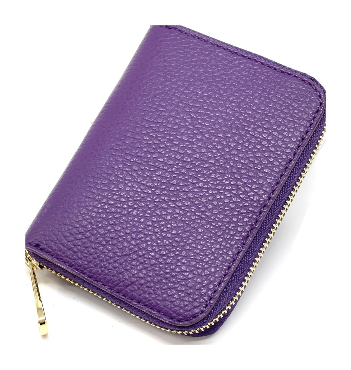 HE399 Purple Compact Zip Wallet