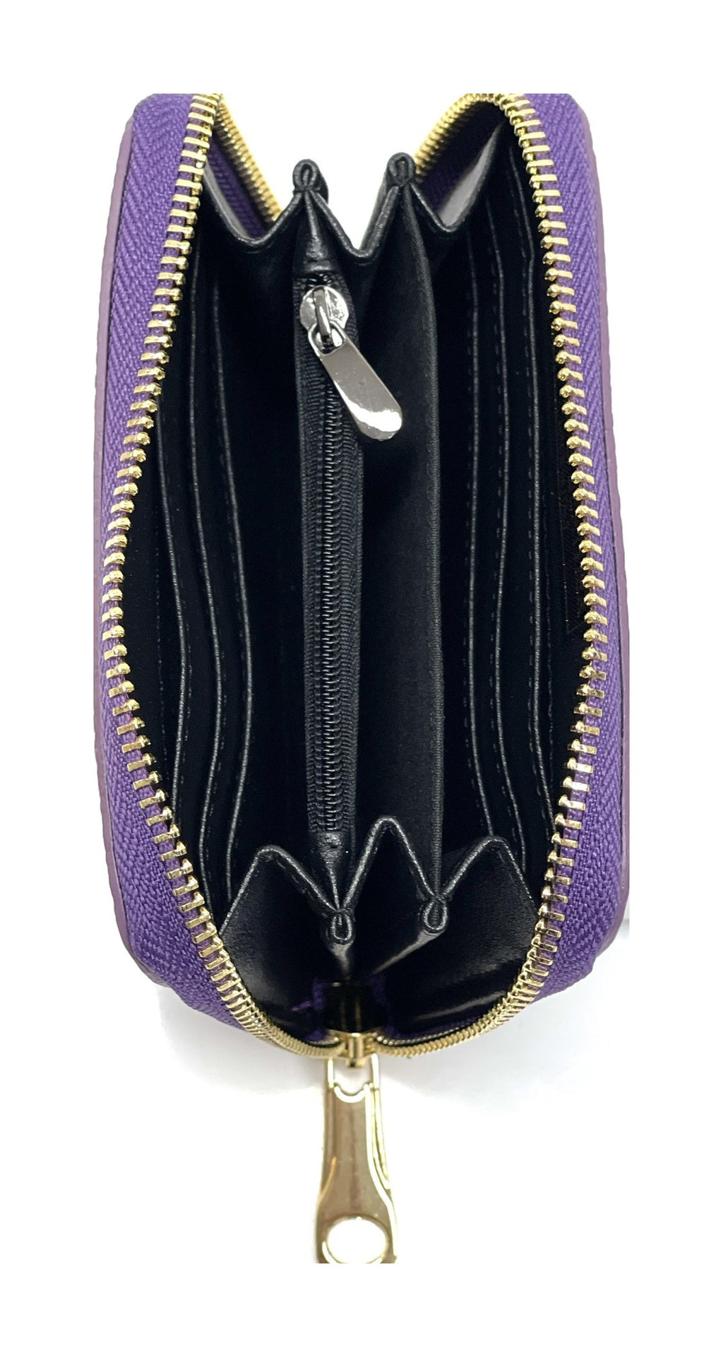 HE399 Purple Compact Zip Wallet