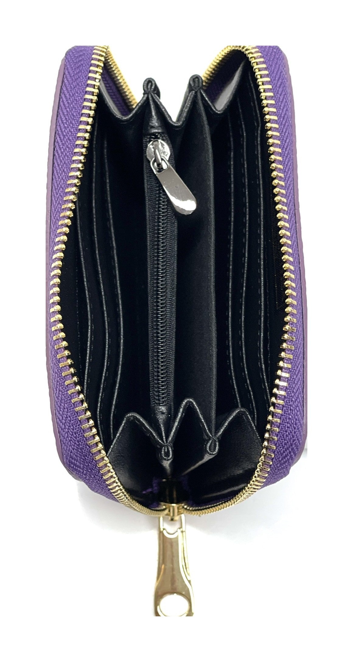 HE399 Purple Compact Zip Wallet