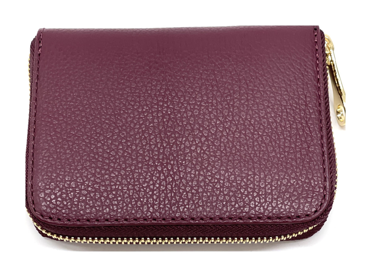 HE401 Plum Compact Zip Wallet