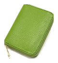 HE402 Grass Green Compact Leather Zip Wallet
