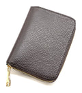 HE403 Dark Brown Compact Leather Zip Wallet