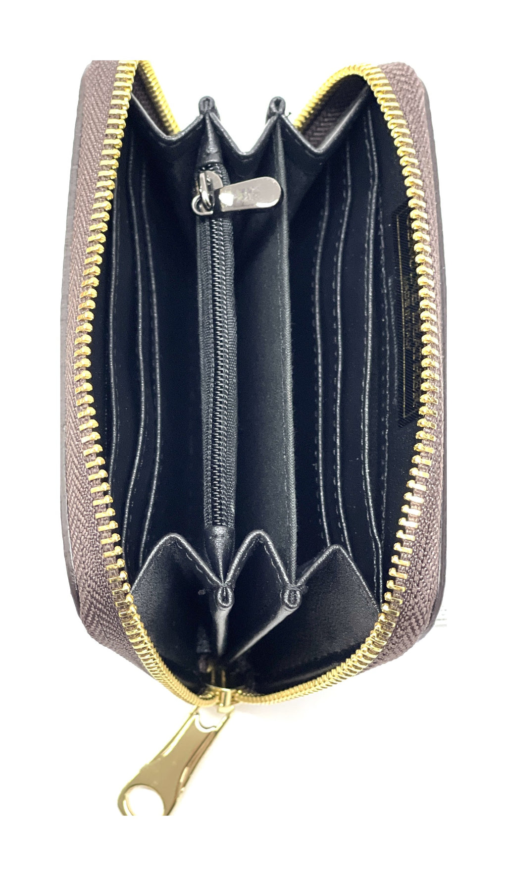 HE403 Dark Brown Compact Leather Zip Wallet