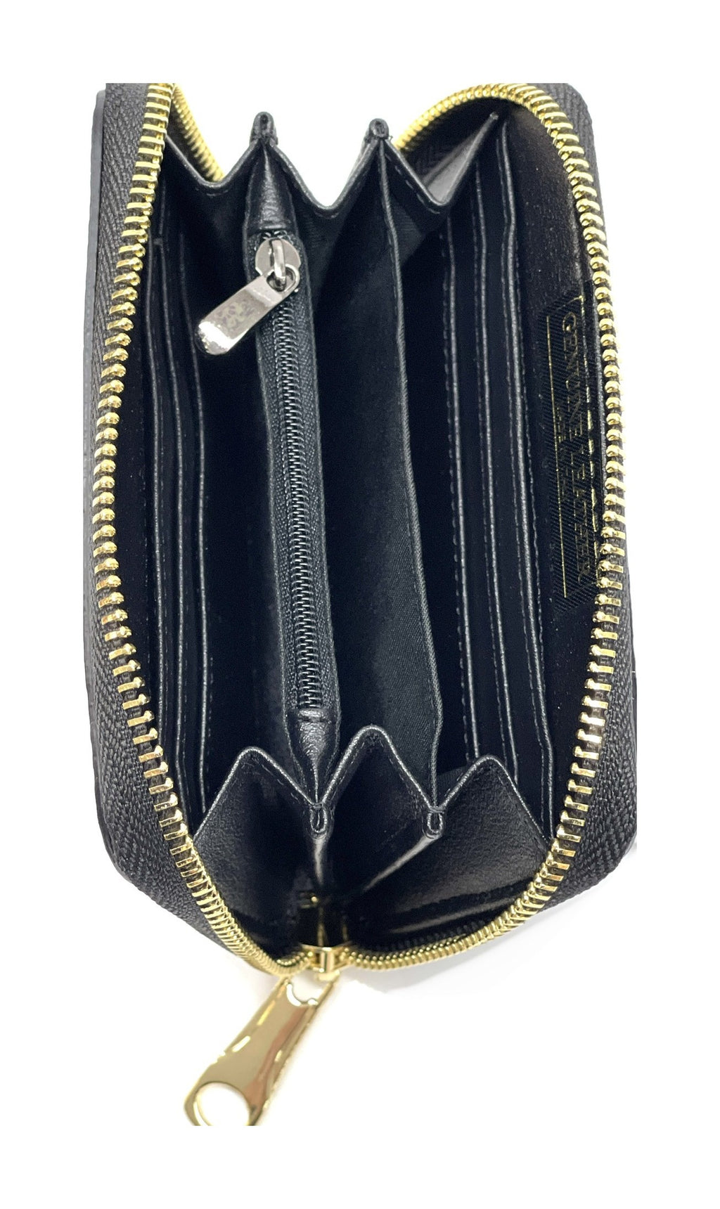 HE404 Black Compact Zip Wallet