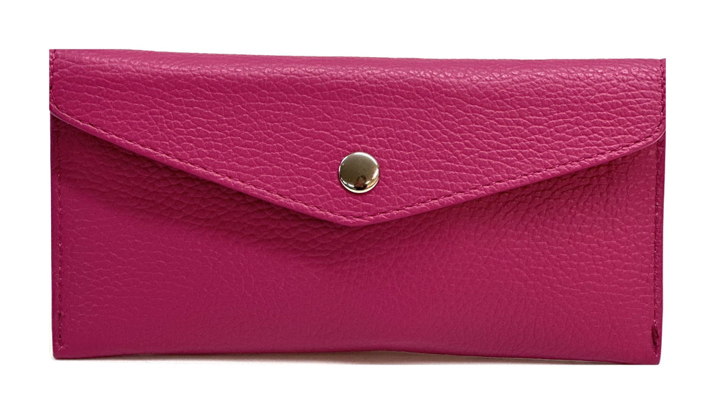 HE405 Fuchsia Large Leather Envelope Wallet