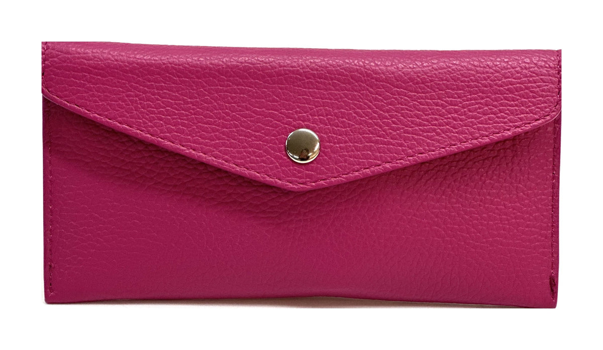 HE405 Fuchsia Large Leather Envelope Wallet