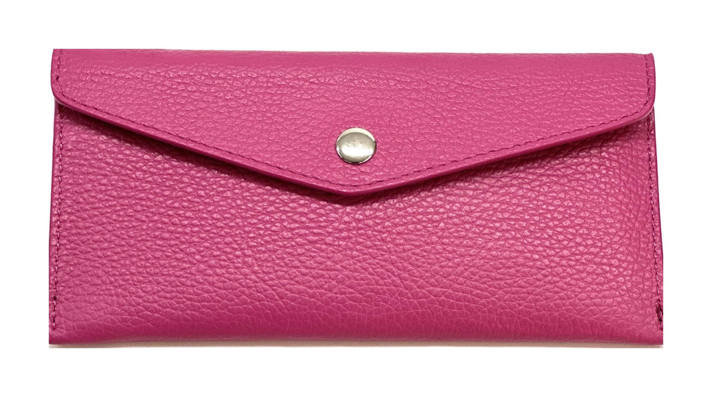 HE405 Fuchsia Large Leather Envelope Wallet