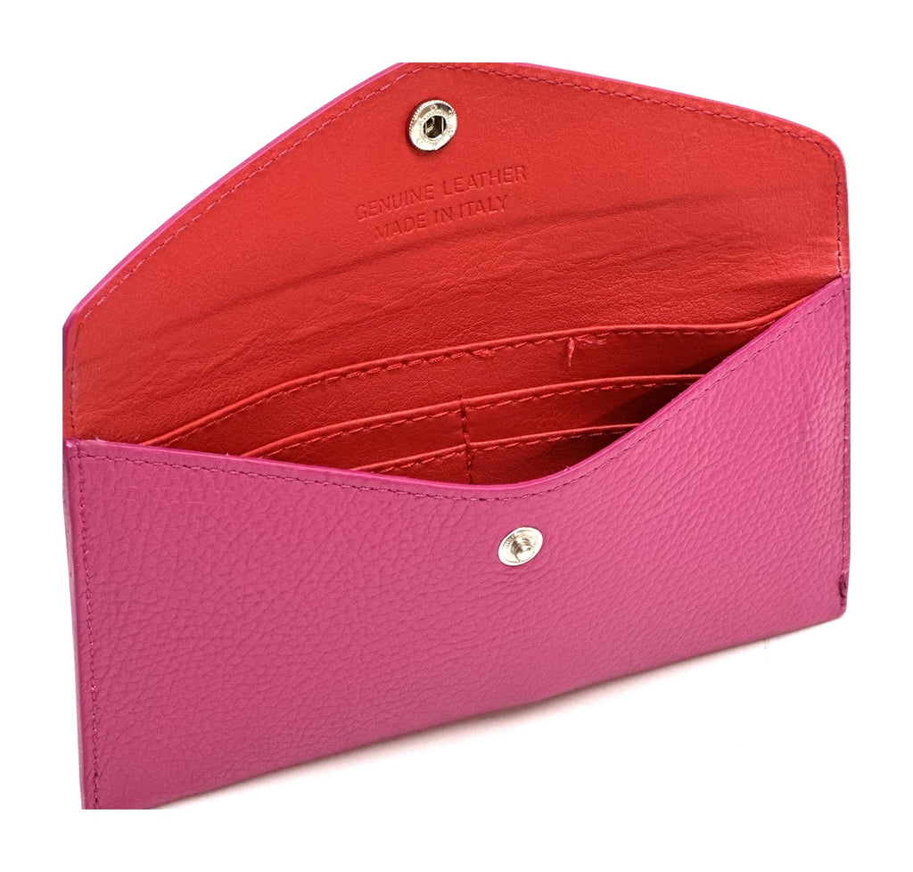 HE405 Fuchsia Large Leather Envelope Wallet