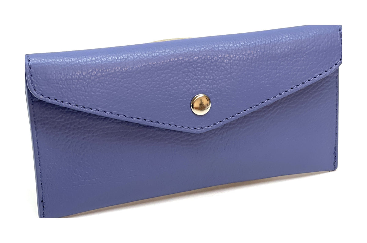 HE414 Periwinkle Large Leather Envelope Wallet